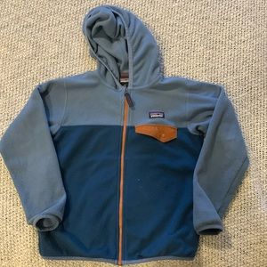Patagonia kids blue full zip fleece, size XS